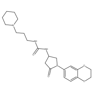 1-(1-(2,3-Dihydrobenzo[b][1,4]dioxin-6-yl)-5-oxopyrrolidin-3-yl)-3-(3-(piperidin-1-yl)propyl)urea Structure