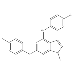 N~4~-(4-chlorophenyl)-1-methyl-N~6~-(4-methylphenyl)-1H-pyrazolo[3,4-d]pyrimidine-4,6-diamine结构式