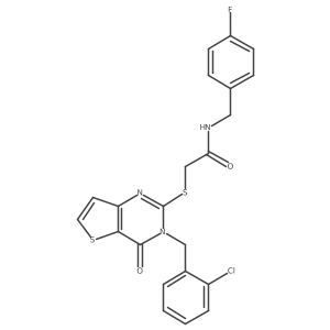 2-((3-(2-chlorobenzyl)-4-oxo-3,4-dihydrothieno[3,2-d]pyrimidin-2-yl)thio)-N-(4-fluorobenzyl)acetamide结构式
