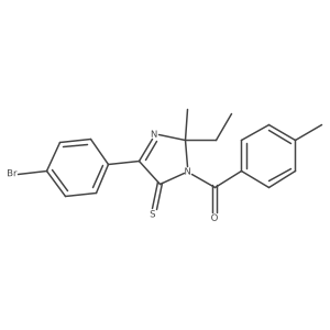 (4-(4-bromophenyl)-2-ethyl-2-methyl-5-thioxo-2,5-dihydro-1H-imidazol-1-yl)(p-tolyl)methanone结构式