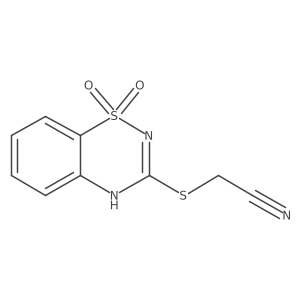 2-((1,1-dioxido-4H-benzo[e][1,2,4]thiadiazin-3-yl)thio)acetonitrile Structure