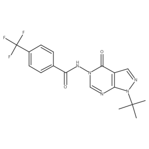 N-(1-(tert-butyl)-4-oxo-1H-pyrazolo[3,4-d]pyrimidin-5(4H)-yl)-4-(trifluoromethyl)benzamide Structure