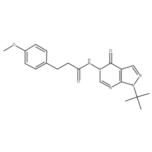 N-(1-(tert-butyl)-4-oxo-1H-pyrazolo[3,4-d]pyrimidin-5(4H)-yl)-3-(4-methoxyphenyl)propanamide结构式