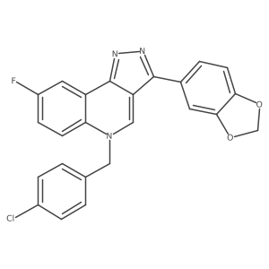 3-(2H-1,3-benzodioxol-5-yl)-5-[(4-chlorophenyl)methyl]-8-fluoro-5H-pyrazolo[4,3-c]quinoline Structure