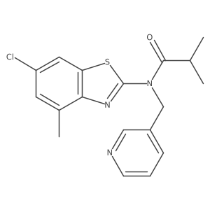 N-(6-chloro-4-methylbenzo[d]thiazol-2-yl)-N-(pyridin-3-ylmethyl)isobutyramide结构式