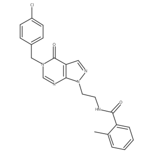 N-(2-(5-(4-chlorobenzyl)-4-oxo-4,5-dihydro-1H-pyrazolo[3,4-d]pyrimidin-1-yl)ethyl)-2-methylbenzamide结构式