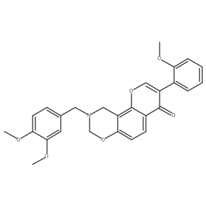 9-(3,4-dimethoxybenzyl)-3-(2-methoxyphenyl)-9,10-dihydrochromeno[8,7-e][1,3]oxazin-4(8H)-one结构式