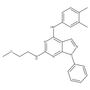 N~4~-(3,4-dimethylphenyl)-N~6~-(2-methoxyethyl)-1-phenyl-1H-pyrazolo[3,4-d]pyrimidine-4,6-diamine Structure