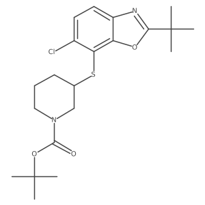 (S)-tert-butyl 3-(2-tert-butyl-6-chlorobenzo[d]oxazol-7-ylthio)piperidine-1-carboxylate Structure