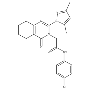 N-(4-chlorophenyl)-2-(2-(3,5-dimethyl-1H-pyrazol-1-yl)-4-oxo-5,6,7,8-tetrahydroquinazolin-3(4H)-yl)acetamide Structure