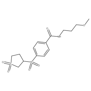 4-[(1,1-dioxidotetrahydrothiophen-3-yl)sulfonyl]-N-(3-methoxypropyl)benzamide结构式