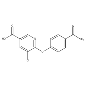 6-[4-(Aminocarbonyl)phenoxy]-5-chloro-3-pyridinecarboxylic acid Structure