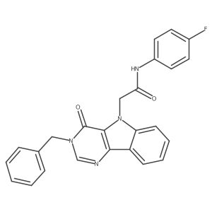 2-(3-benzyl-4-oxo-3H-pyrimido[5,4-b]indol-5(4H)-yl)-N-(4-fluorophenyl)acetamide Structure