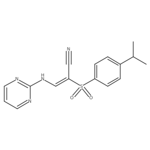 2-((4-(Isopropyl)phenyl)sulfonyl)-3-(pyrimidin-2-ylamino)prop-2-enenitrile结构式