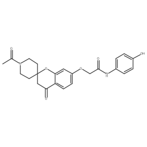 2-[(1'-acetyl-4-oxo-3,4-dihydrospiro[chromene-2,4'-piperidin]-7-yl)oxy]-N-(4-hydroxyphenyl)acetamide结构式