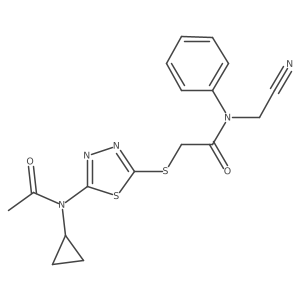 N-(cyanomethyl)-2-{[5-(N-cyclopropylacetamido)-1,3,4-thiadiazol-2-yl]sulfanyl}-N-phenylacetamide Structure
