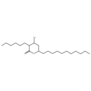 (3S,4S,6R)-3-Hexyltetrahydro-4-hydroxy-6-undecyl-2H-pyran-2-one Structure