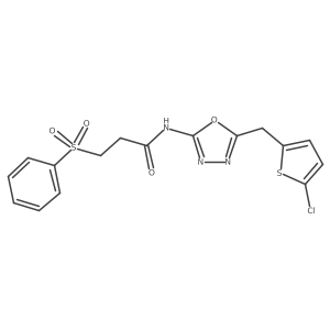 N-(5-((5-chlorothiophen-2-yl)methyl)-1,3,4-oxadiazol-2-yl)-3-(phenylsulfonyl)propanamide Structure