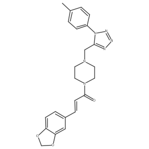 (Z)-3-(benzo[d][1,3]dioxol-5-yl)-1-(4-((1-(p-tolyl)-1H-tetrazol-5-yl)methyl)piperazin-1-yl)prop-2-en-1-one Structure