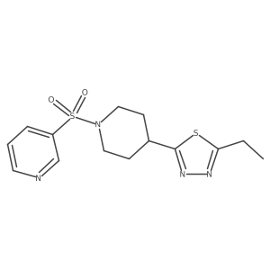 2-Ethyl-5-(1-(pyridin-3-ylsulfonyl)piperidin-4-yl)-1,3,4-thiadiazole Structure