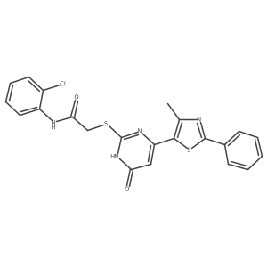 N-(2-chlorophenyl)-2-((4-(4-methyl-2-phenylthiazol-5-yl)-6-oxo-1,6-dihydropyrimidin-2-yl)thio)acetamide Structure
