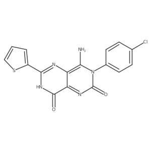 3-(4-Chlorophenyl)-4-imino-6-(2-thienyl)-1,3,7-trihydro-5,7-diazaquinazoline-2,8-dione Structure