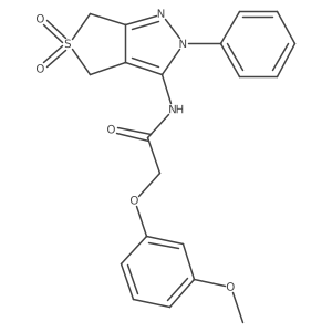 N-{5,5-dioxo-2-phenyl-2H,4H,6H-5lambda6-thieno[3,4-c]pyrazol-3-yl}-2-(3-methoxyphenoxy)acetamide Structure
