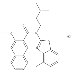 N-[2-(Dimethylamino)ethyl]-3-methoxy-N-(4-methyl-1,3-benzothiazol-2-YL)naphthalene-2-carboxamide hydrochloride Structure