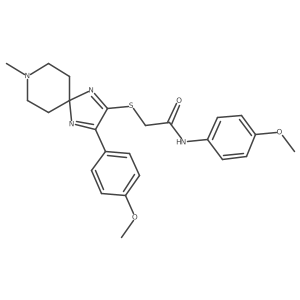 N-(4-methoxyphenyl)-2-((3-(4-methoxyphenyl)-8-methyl-1,4,8-triazaspiro[4.5]deca-1,3-dien-2-yl)thio)acetamide结构式