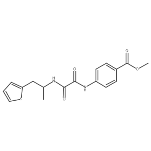 Methyl 4-(2-oxo-2-((1-(thiophen-2-yl)propan-2-yl)amino)acetamido)benzoate结构式