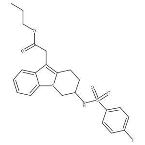Propyl (7R)-7-[[(4-fluorophenyl)sulfonyl]amino]-6,7,8,9-tetrahydropyrido[1,2-a]indole-10-acetate结构式
