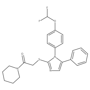 2-((1-(4-(difluoromethoxy)phenyl)-5-phenyl-1H-imidazol-2-yl)thio)-1-(piperidin-1-yl)ethanone Structure