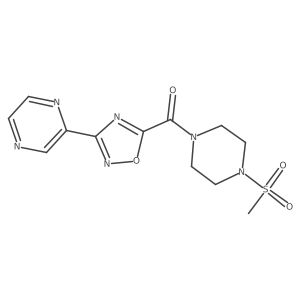 (4-(Methylsulfonyl)piperazin-1-yl)(3-(pyrazin-2-yl)-1,2,4-oxadiazol-5-yl)methanone结构式