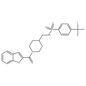 N-((1-(benzofuran-2-carbonyl)piperidin-4-yl)methyl)-4-(trifluoromethyl)benzenesulfonamide结构式