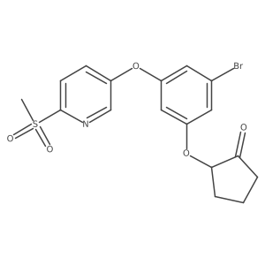 2-[3-Bromo-5-[[6-(methylsulfonyl)-3-pyridinyl]oxy]phenoxy]cyclopentanone结构式