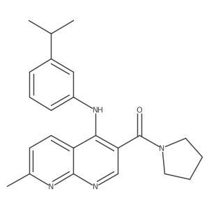 (4-((3-Isopropylphenyl)amino)-7-methyl-1,8-naphthyridin-3-yl)(pyrrolidin-1-yl)methanone结构式