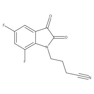 4-(5,7-Difluoro-2,3-dioxoindol-1-yl)butanenitrile结构式