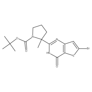 tert-butyl (2S)-2-(6-bromo-4-oxo-3,4-dihydrothieno[3,2-d]pyrimidin-2-yl)-2-methylpyrrolidine-1-carboxylate结构式