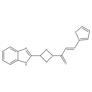 (E)-1-(3-(1H-benzo[d]imidazol-2-yl)azetidin-1-yl)-3-(thiophen-2-yl)prop-2-en-1-one结构式