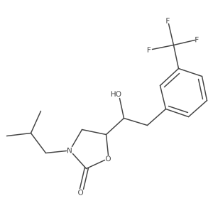 (R)-5-((R)-1-hydroxy-2-(3-(trifluoromethyl)phenyl)ethyl)-3-isobutyloxazolidin-2-one Structure