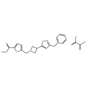 Methyl 5-((3-(3-benzyl-1,2,4-oxadiazol-5-yl)azetidin-1-yl)methyl)furan-2-carboxylate oxalate结构式