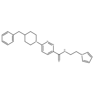 N-(2-(1H-pyrrol-1-yl)ethyl)-6-(4-benzylpiperidin-1-yl)pyridazine-3-carboxamide结构式