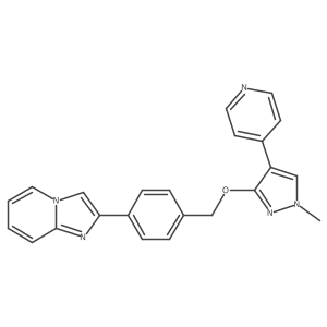 2-(4-(((1-Methyl-4-(pyridin-4-yl)-1H-pyrazol-3-yl)oxy)methyl)phenyl)imidazo[1,2-a]pyridine Structure