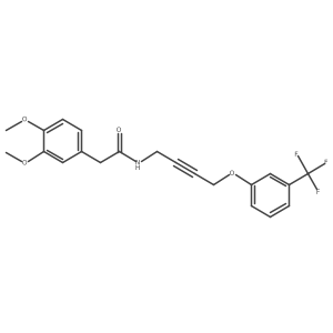2-(3,4-Dimethoxyphenyl)-N-{4-[3-(trifluoromethyl)phenoxy]but-2-YN-1-YL}acetamide结构式