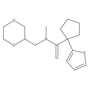 N-((1,4-dioxan-2-yl)methyl)-N-methyl-1-(thiophen-2-yl)cyclopentanecarboxamide结构式