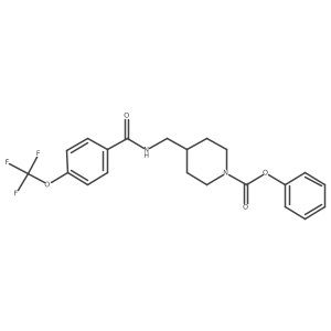 Phenyl 4-((4-(trifluoromethoxy)benzamido)methyl)piperidine-1-carboxylate结构式