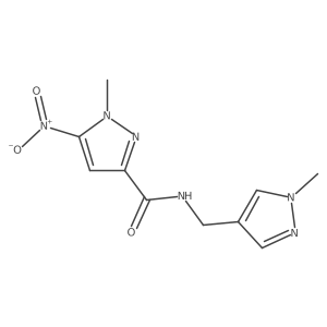 1-methyl-N-[(1-methyl-1H-pyrazol-4-yl)methyl]-5-nitro-1H-pyrazole-3-carboxamide结构式