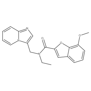 N-ethyl-N-(imidazo[1,2-a]pyridin-3-ylmethyl)-7-methoxybenzofuran-2-carboxamide结构式