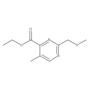 Ethyl 5-methyl-2-[(methylsulfanyl)methyl]pyrimidine-4-carboxylate Structure