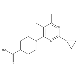 1-(2-Cyclopropyl-5,6-dimethylpyrimidin-4-yl)piperidine-4-carboxylic acid Structure